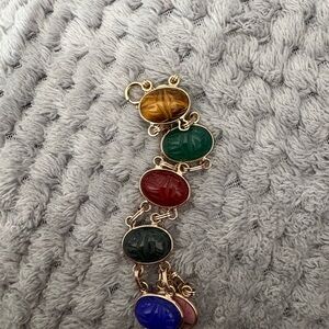 Large vintage 90s 12K Gold Filled Scarab Bracelet